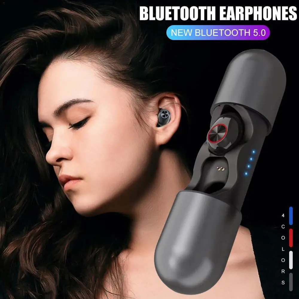 Мини TWS Super Bass Bluetooth 5 0 наушники беспроводные с двойным микрофоном для спорта ПК