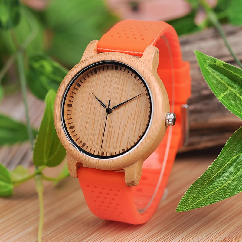 Часы BOBO BIRD reloj mujer мужские деревянные часы с цветным силиконовым ремешком мягкие