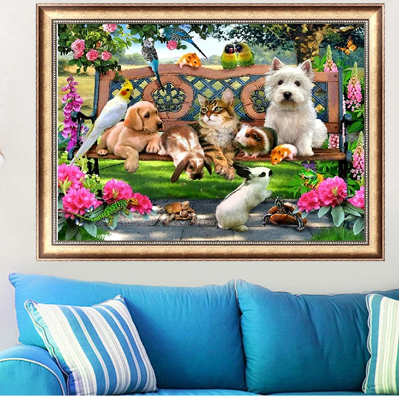 5D DIY Алмазная картина вышивка крестиком рай для животных набор круглый горный