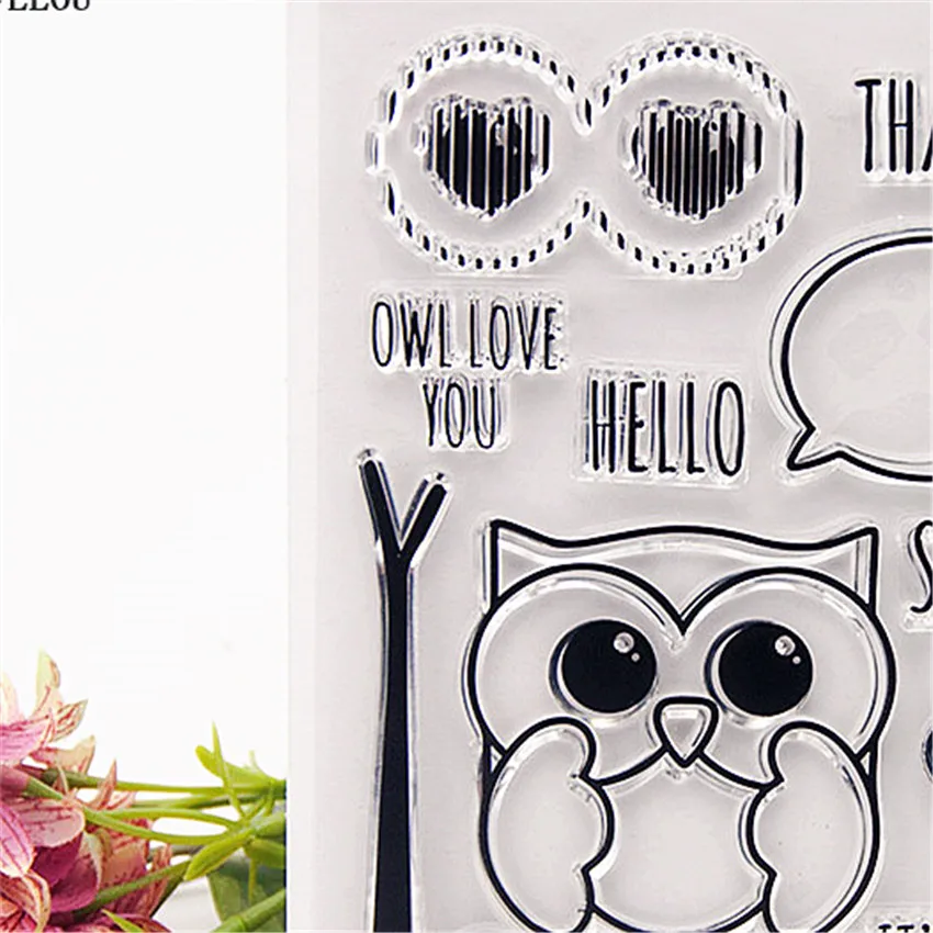 PANFELOU Owl dialogue Transparent Silicone Rubber Clear Stamps cartoon for Scrapbooking/DIY Easter wedding album | Дом и сад