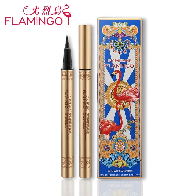 Жидкая подводка для глаз Фламинго 1 мл косметическая гладкая Водостойкая