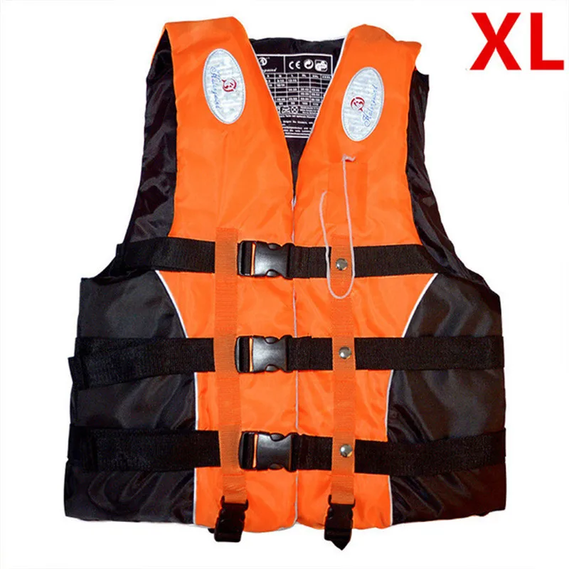 orange XL Одежда для водных видов спорта на открытом воздухе, полиэстер, спасательный жилет для взрослых и детей, спасательный костюм со свистком, одежда для плавания, катания на лодках, Лыжный жилет для предотвращения дрифта - Цвет: orange XL