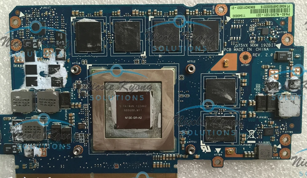 Видеокарта 60 NLEVG1001 D01 D02 69N0NQV10D01 01 N13E GR A2 GTX 670MX 3 ГБ VGA для ASUS G75V G75VX|gtx 670mx|gtx asusasus gtx |