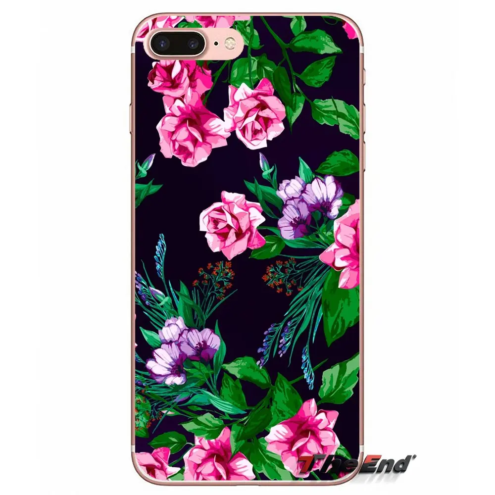 Для Huawei G7 G8 Ascend P7 P8 P9 Lite Honor 4C 5X 5C 6X Mate 7 8 9 Y3 Y5 Y6 II Pro розовый цветочный принт TPU