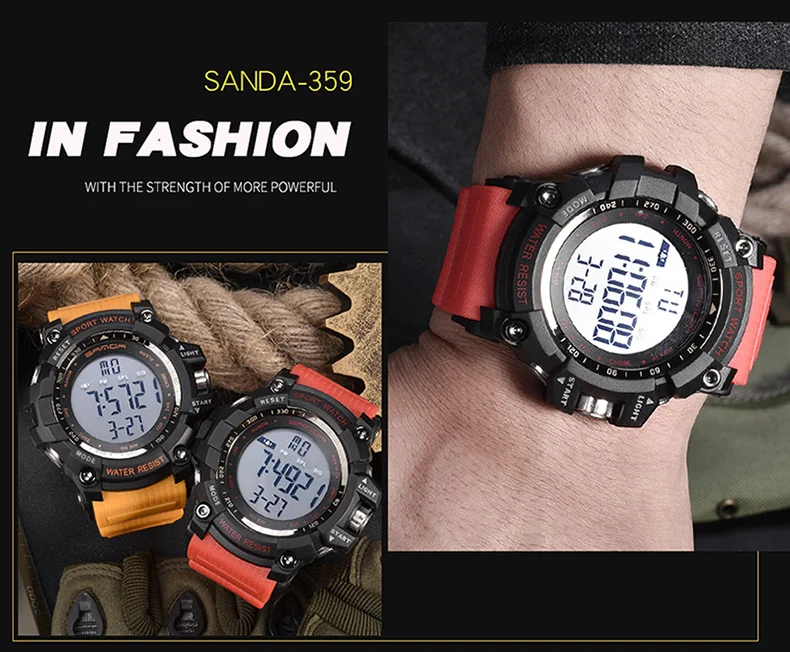 SANDA спортивные часы для мужчин Reloj Hombre обратного отсчета цифровые мужские s часы лучший бренд класса люкс модные водонепроницаемые часы Relogio Masculino