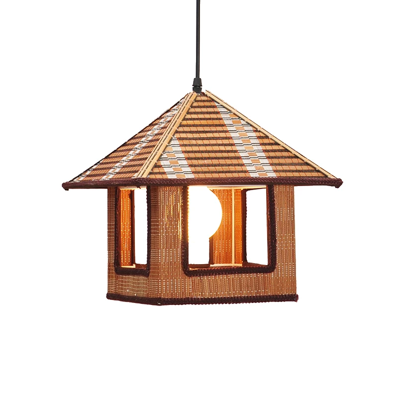 Бамбук новый китайский простой маленький дом ресторан балкон лампа теплая