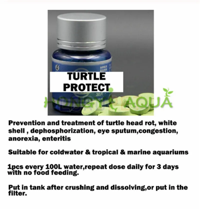 turtle protect 100 шт./бутылка, маленькая голубая бутылка для рыбы, лекарственные товары для аквариума, обычные лекарственные средства, Базовая Медицинская помощь - Color: turtle protect