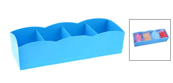 UXCELL Спальня 4 Отсеков Синий Пластиковые Носки Нижнее Белье Контейнер Дело Box |