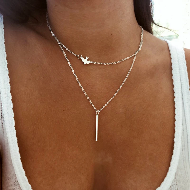 CUTEECO Европейский Золотой Серебряный цвет Голубь мира колье ожерелье для женщин цепь ожерелье s Boho Femme воротник ювелирные изделия Новинка