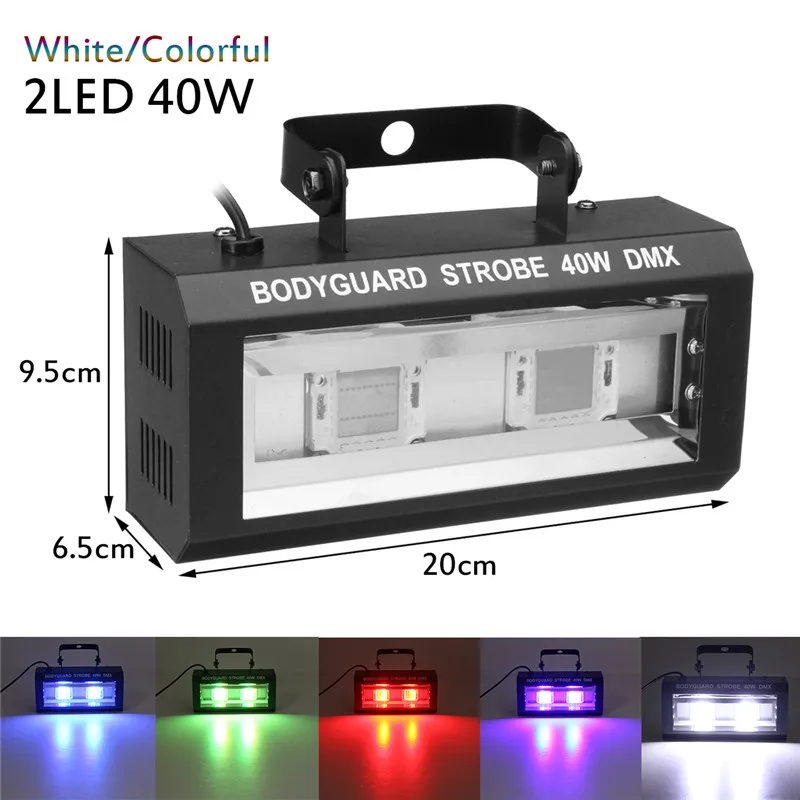 40/60/80/100W DMX512 светодиодный стробоскоп проблесковый маячок освещение Бар Диско диджей звуковой активации лампы эффект освещения штепсельная вилка стандарта США