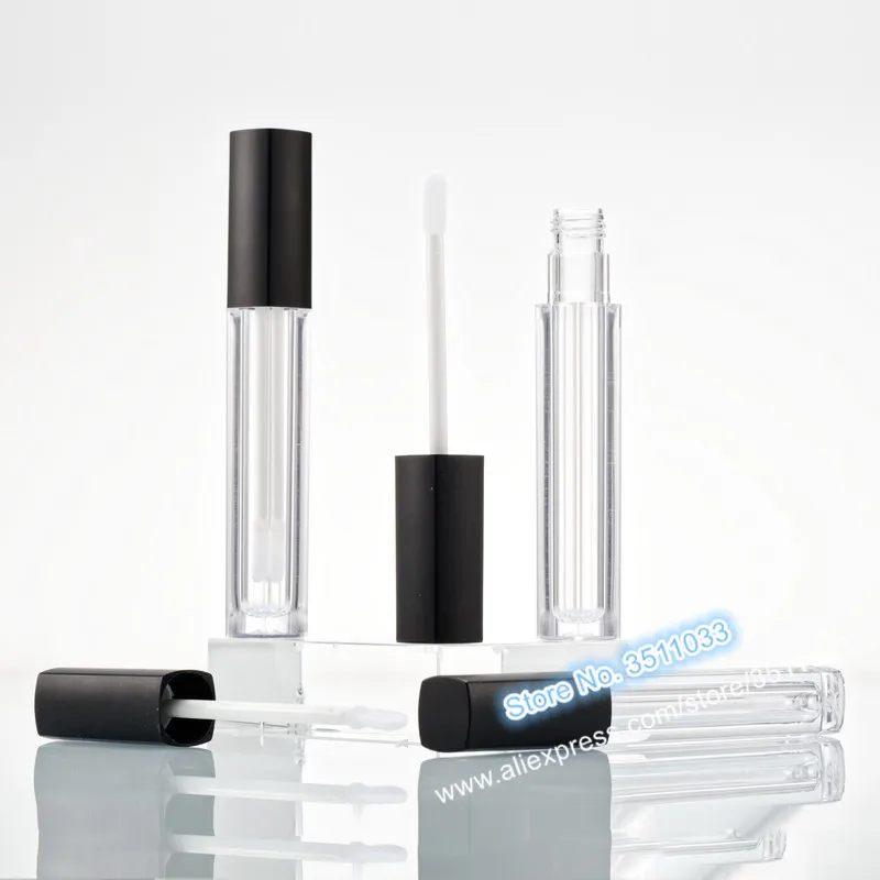5 мл косметический блеск для губ пластиковая черная крышка пустые прозрачные