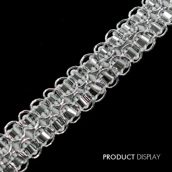 Плетеная Серебряная аппликация лента украшенная кружевом 12 мм швейные