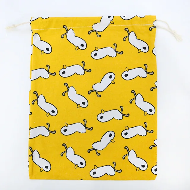 Yellow duck RUPUTIN Новая женская Хлопковая Сумка на шнурке с героями мультфильмов, сумки для макияжа для путешествий, набор небольших карманных косметичек, аксессуары для путешествий, сумки - Цвет: Yellow duck