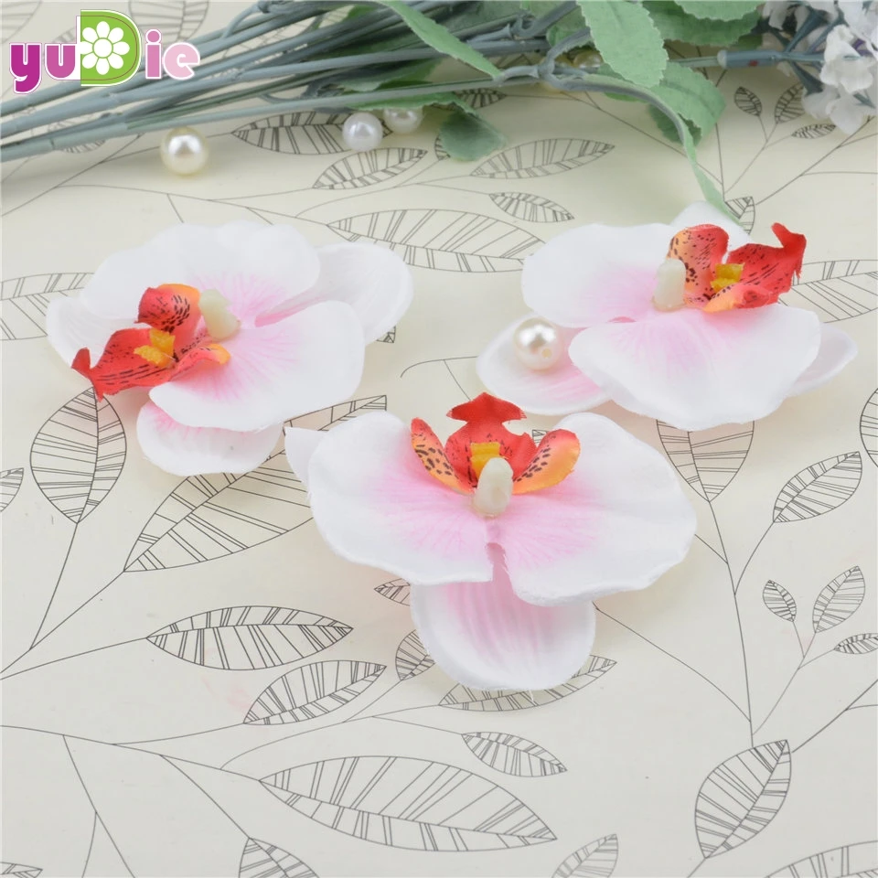 10 шт. Шелковая бабочка Орхидея искусственный цветок головка для свадьбы