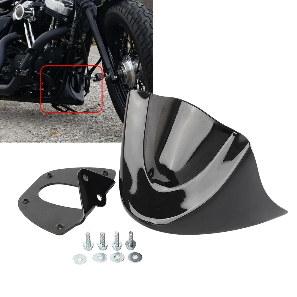 

Gloss Black Motorcycle Fairing Engine Bottom Lower Front Mudguard Air Dam Spoiler Fender Cover For Harley Dyna 2006-2017 2014