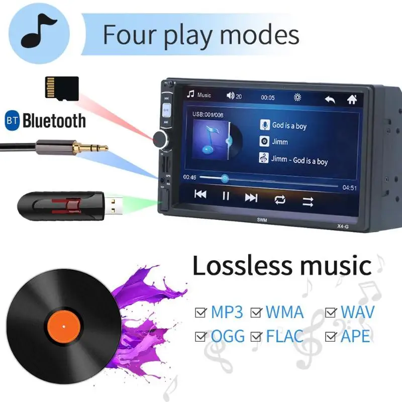 SWM X4G 7 дюймов 2 Din Bluetooth автомобильный стерео MP5 плеер gps навигация головное устройство приемник FM радио Универсальный автомобильный аудио плеер карта ЕС