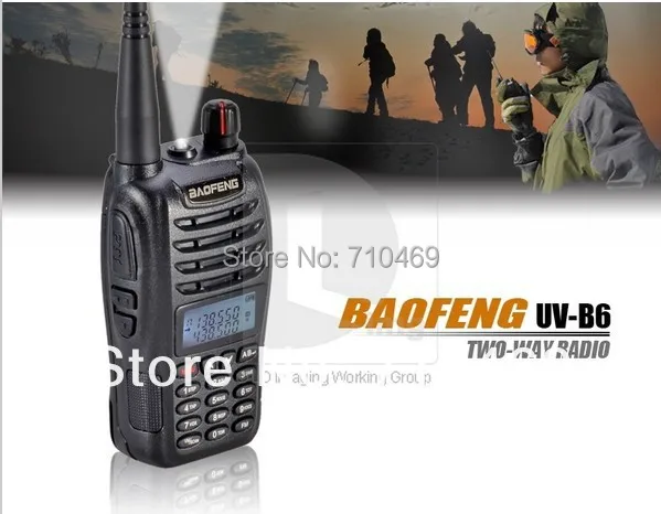 DHL Бесплатная доставка + Baofeng Walkie Talkie UV-B6 Dual Band CB Radio Transceiver UHF VHF двухстороннее радио