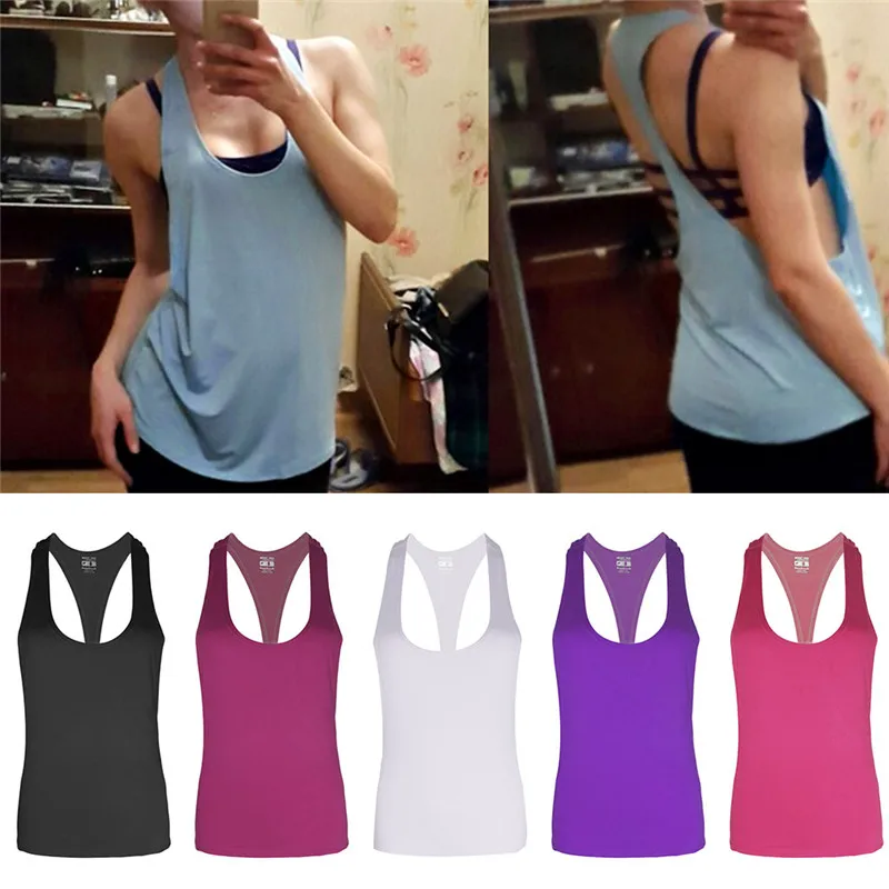 

1Pc Women Fitness Sports Tank Top Seamless Blouse Stretch Vest GYM Workout Shirt