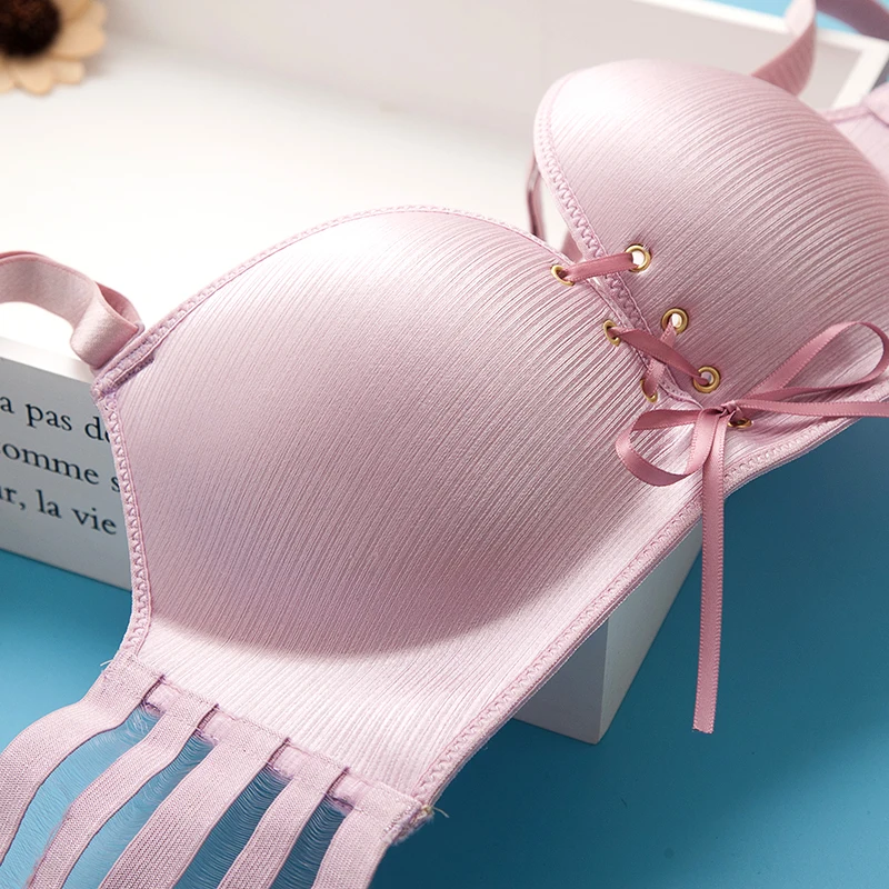 Бюстгальтер без косточек сексуальный летний маленький бюст лиф плотное нижнее