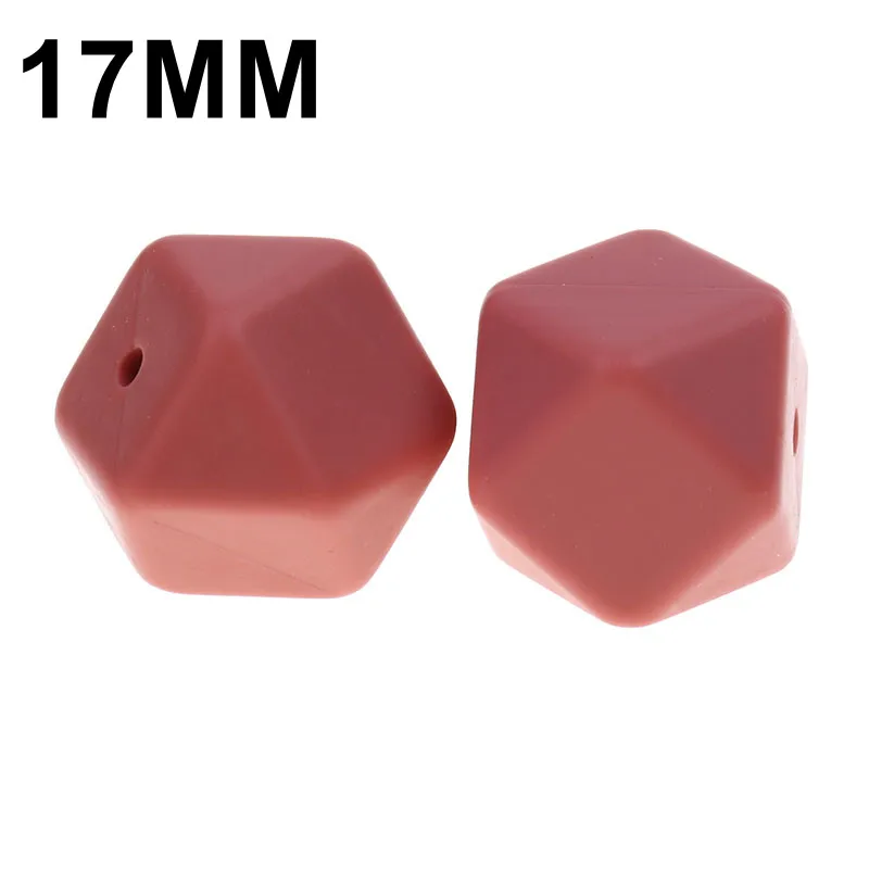 50 Maroon Fkisbox 17 мм шестигранник 100 шт силиконовый детский Прорезыватель для зубов, бусы без бисфенола для новорожденных, жевательные прорезыватели для зубов, ожерелье, ювелирные изделия для младенцев, сделай сам, подарок для душа - Цвет: 50 Maroon