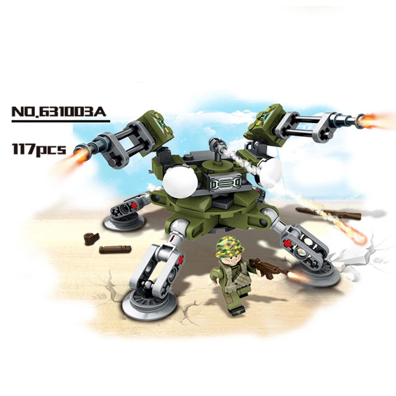 Just Action 4 In 1 Combat Robot Mortar Armored Car Model Military Blocks Set Bricks Educational Toys for Children Gift | Игрушки и хобби