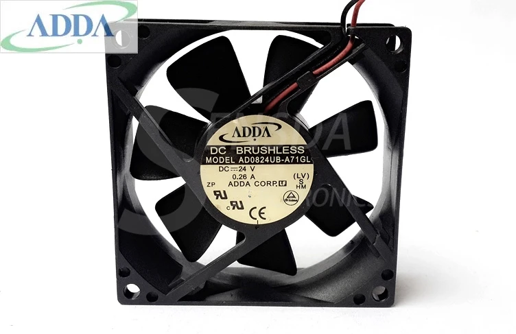 Новый оригинальный для ADDA 80x25 мм AD0824UB-A71GL DC 24V 0.26A 2 провода осевые Инверторные вентиляторы охлаждения сервера