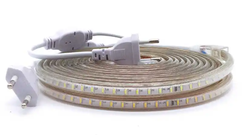 5 м, 10 м, 15 м, 20 м, 25 м, 30 м, СВЕТОДИОДНАЯ лента SMD 3014, 220 В, водонепроницаемый гибкий светодиодный светильник, лента 220 В, кухонная уличная садовая лампа с европейской вилкой