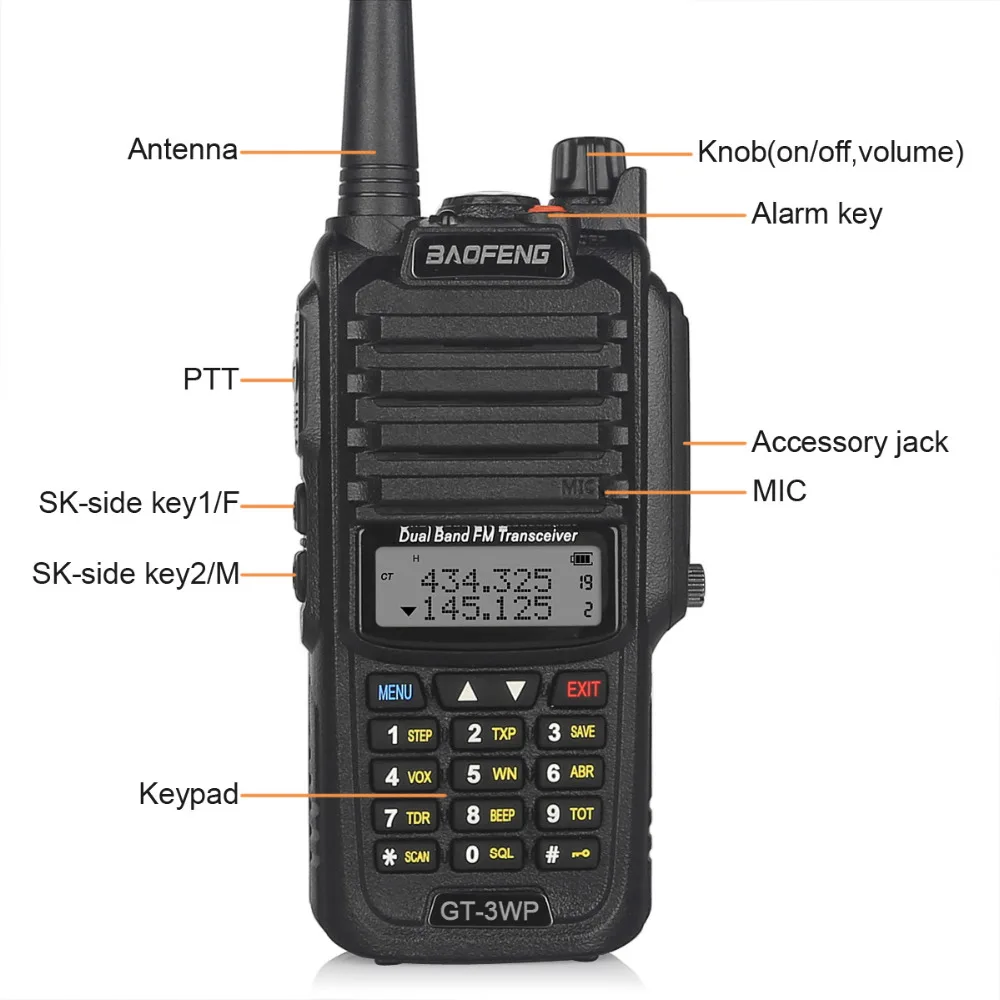 BAOFENG двухсторонний радиоприемник GT-3WP водонепроницаемый IP67 двухдиапазонный