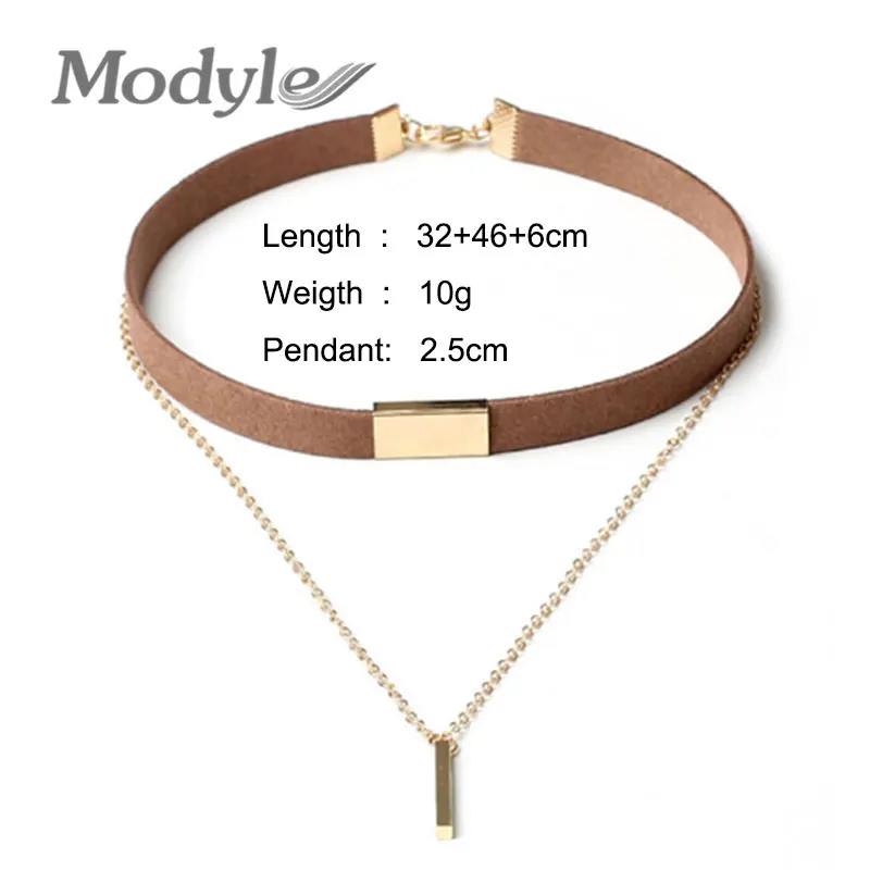 Модные черные и коричневые бархатные ожерелья-чокер Mostyle, ювелирные изделия для женщин, позолоченные массивные ожерелья, ожерелья