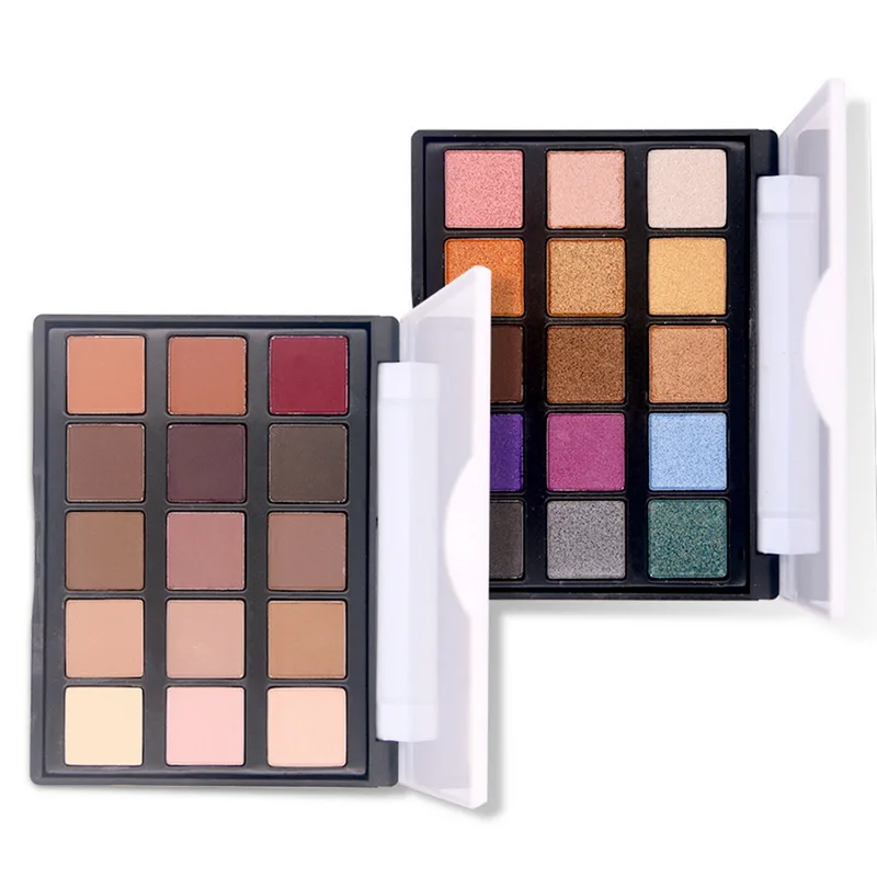 Popfeel 15 Colors Matte Eyeshadow Palette Shimmer Glitter Makeup Waterproof Long Lasting Metallic Natural Eye Shadow |