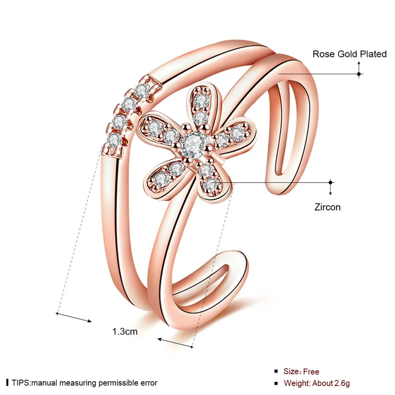 Открытое кольцо из PR886 B fine jewelry Кольцо в 18 К Роза цвет золотистый с топ циркония