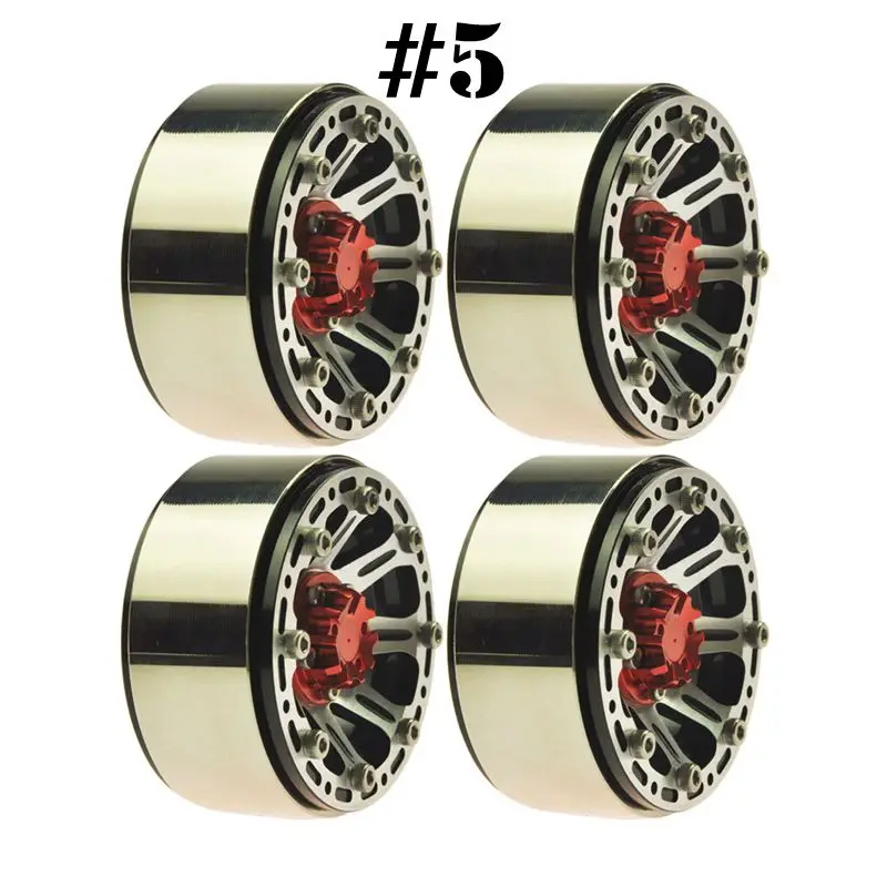 4 Style 4Pcs/lot 1/10 RC Car 1.9&quot Beadlock Heavy Duty Alloy Crawler Wheel Rims For SCX10 CC01 F350 D90 90034 90035 Wraith | Игрушки и