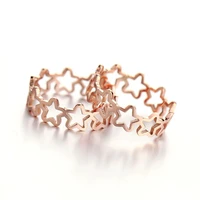 yun ruo elegant hollow star ring 2020 new design titanium steel rose gold color fashion jewelry women free shipping usa size