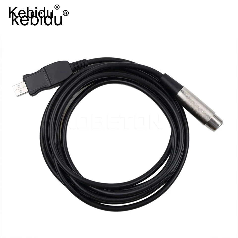 Kebidu 10 шт./лот 3 м USB штекер Pin XLR Женский кабель для микрофона MIC Studio Audio Link черный|xlr xlr