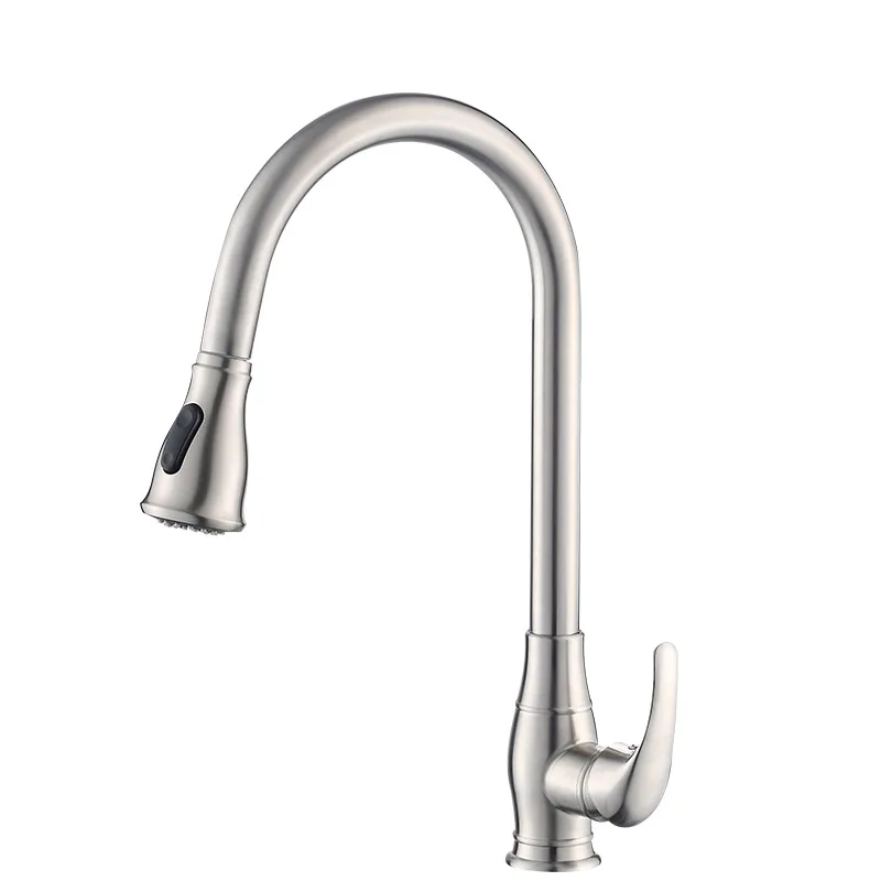 

304 stainless steel draw cold and hot kitchen faucet