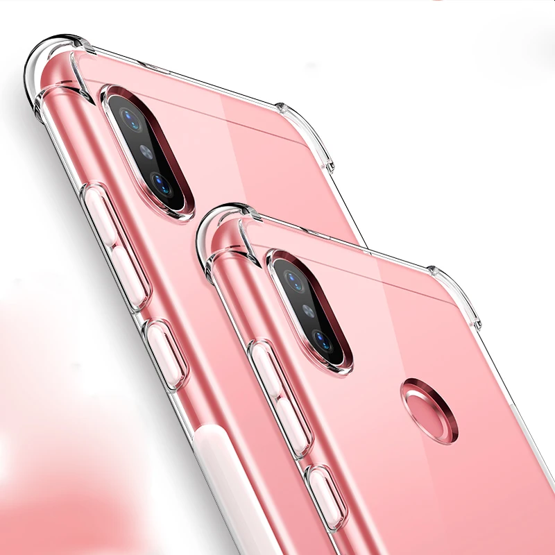 for Xiaomi Redmi 6 Pro 6Pro Note 5 5Pro S2 6X A2 Mix 2s Case Full Protective Anti-knock Airbag Silicone Transparent Bumper |
