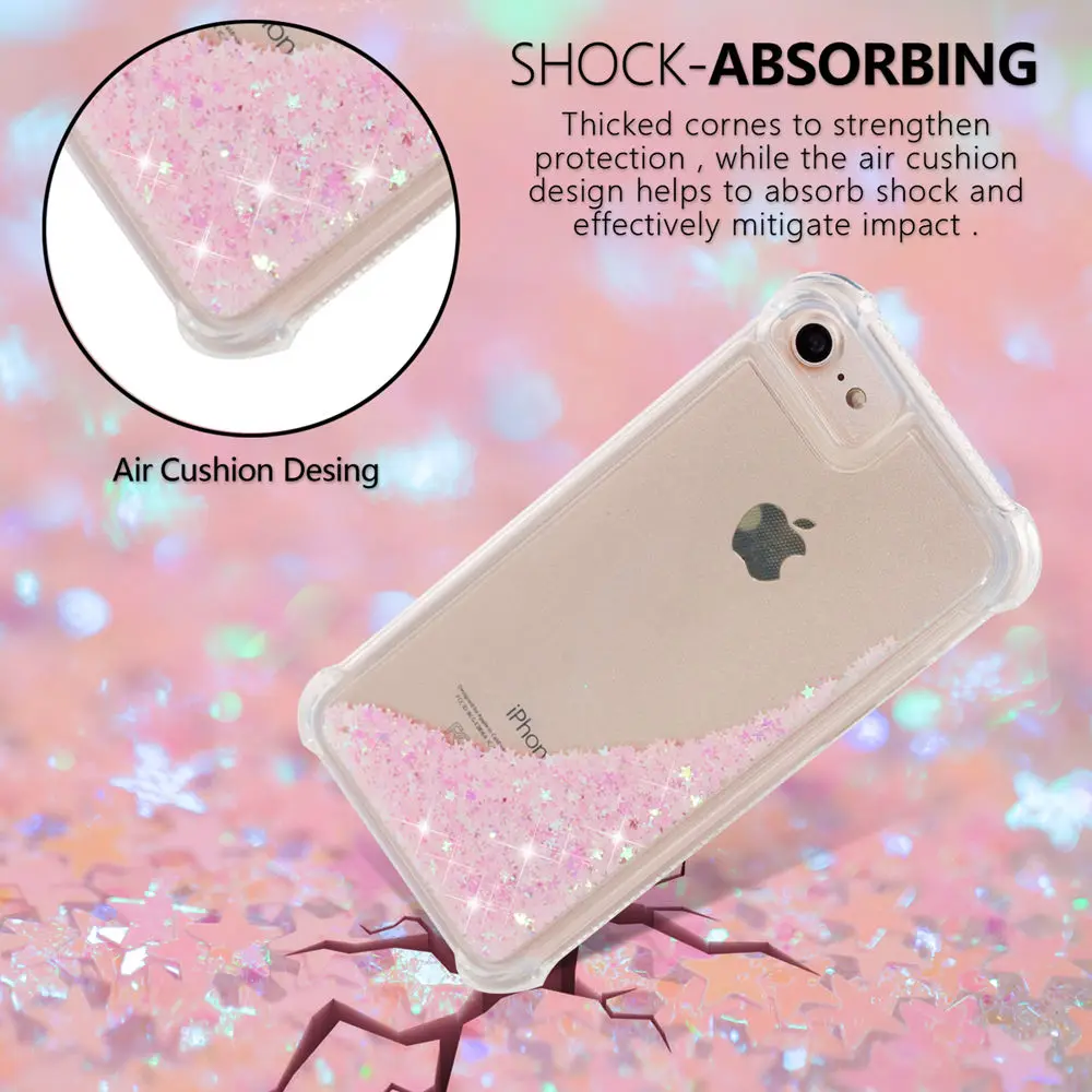 Glitter Stars Phone Cover for Apple iPhone 6 6S A1549 A1586 A1589 A1690 A1688 A1699 Dynamic Liquid Quicksand Soft TPU Back |