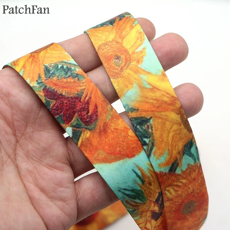 5 стилей Patchfan Ван Гог картина Звездная ночь подсолнухи ремешок для ключей телефонов брелоки ID Имя бирки держатели значков A0246