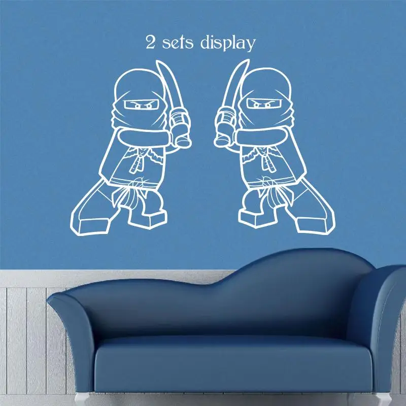 

Art design cheap vinyl home decoration Cartoon Lego ninja wall sticker removable house decor toy name quote decals for bedroom