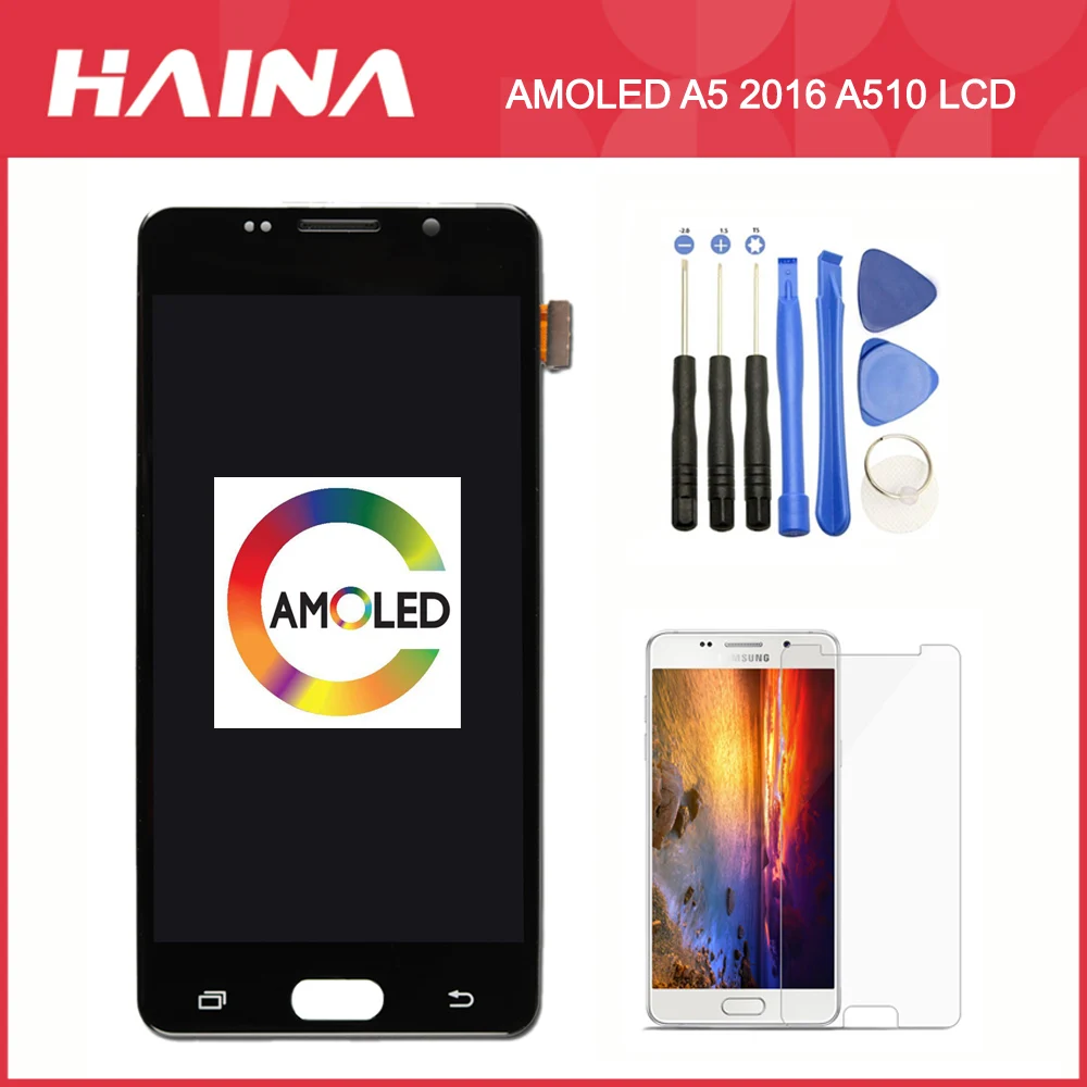 AMOLED дисплей A510 для Samsung Galaxy A5 2016 ЖК A510F A510M дигитайзер сенсорного экрана TFT