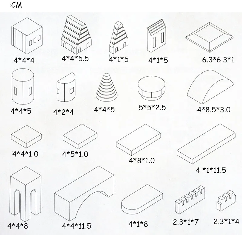 75 шт./коркор. детский оригинальный деревянный замок строительные блоки/детский