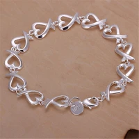 silver plated cross heart chain wedding women lady bracelets new listings high quality fashion jewelry christmas gifts h177