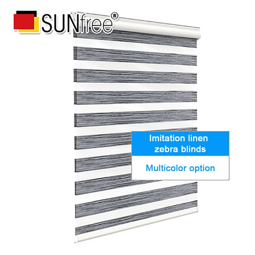 Imitation Linen Электрические жалюзи зебра с дистанционным управлением, Индивидуальный размер, полиэстер, ткань, моторизованные жалюзи, рулонные шторы для дома, офиса, отеля - Цвет: Imitation Linen