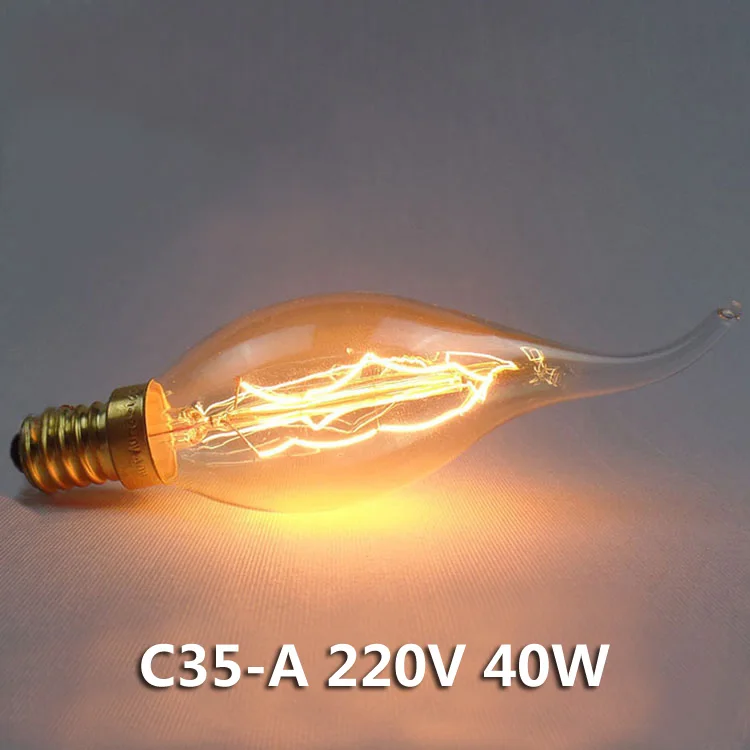 Edison ЛАМПЫ Ретро E14 C35 винтажные ncandescent лампы 110 v 220 Праздничные огни 40 w для домашнего декора - Цвет: 220V 40W A