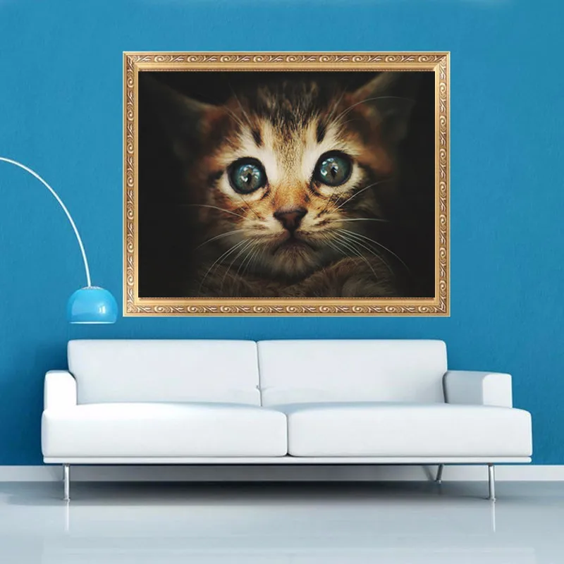 Большой кошачий глаз 3D HD фото Алмазная Вышивка крестом мозаика Home Decor алмаз