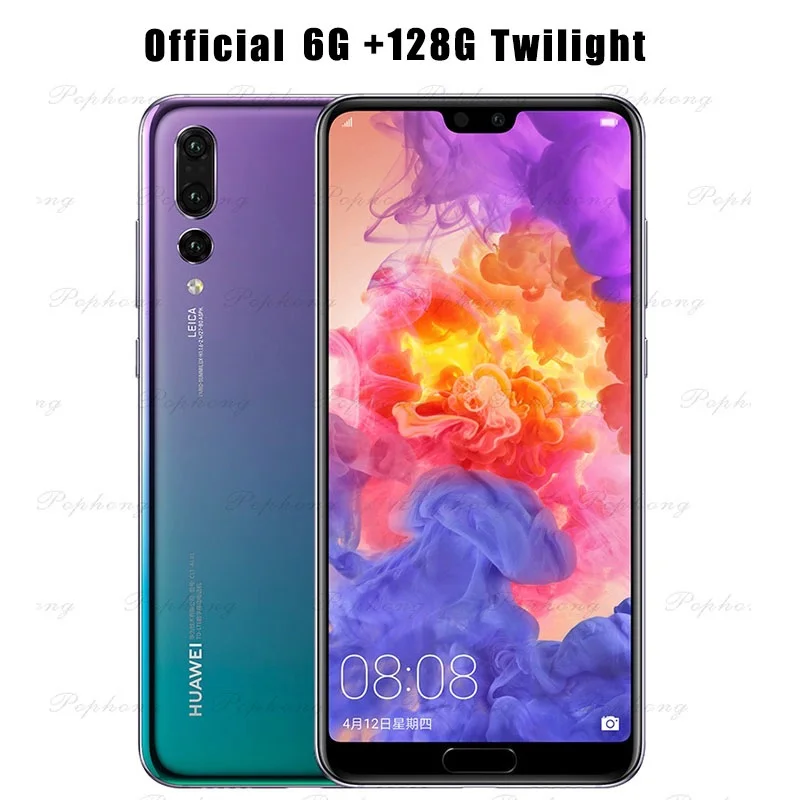 Мобильный телефон huawei P20 Pro, 6,1 дюймов, 4G, LTE, Kirin 970, четыре ядра, 6 ГБ, 128 ГБ, разблокировка лица, 4000 мАч, суперзарядка, GPU Turbo - Цвет: 6G 128G Twilight