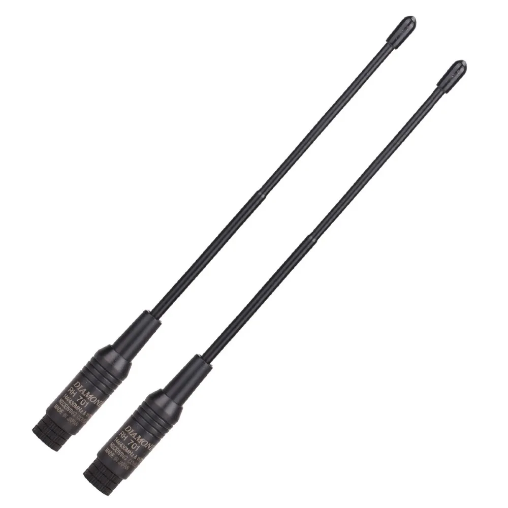 

2 шт., двухдиапазонная антенна Diamond RH701 SMA-Male VHF/UHF 144/430 МГц