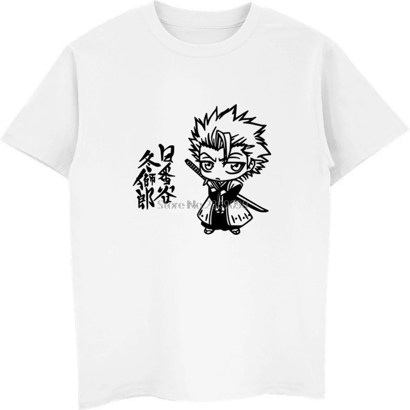 Футболка отбеливающая Hitsugaya Toushirou с аниме-принтом Мужская хлопковая футболка