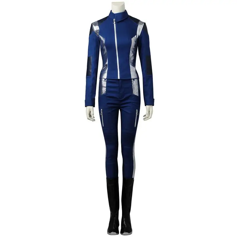Costume with Shoes Startreks Beyond Costume костюм для косплея Майкл Бернхэм Синяя Униформа куртка брюки женская обувь для карнавального костюма на Хэллоуин наряд - Цвет: Costume with Shoes