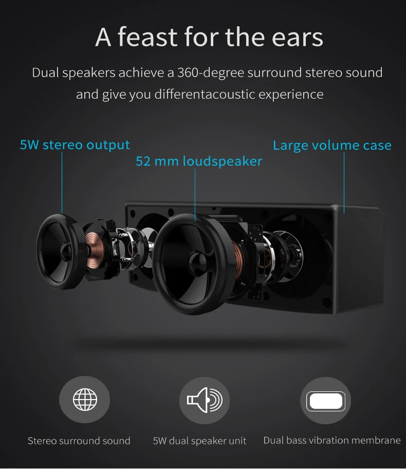 NBY 5520 портативный Bluetooth динамик сабвуфер динамик s беспроводной динамик s звуковая система 3D стерео музыка объемный с микрофоном TF карта